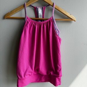 Ivivva Pink and Blue Striped Tank Top